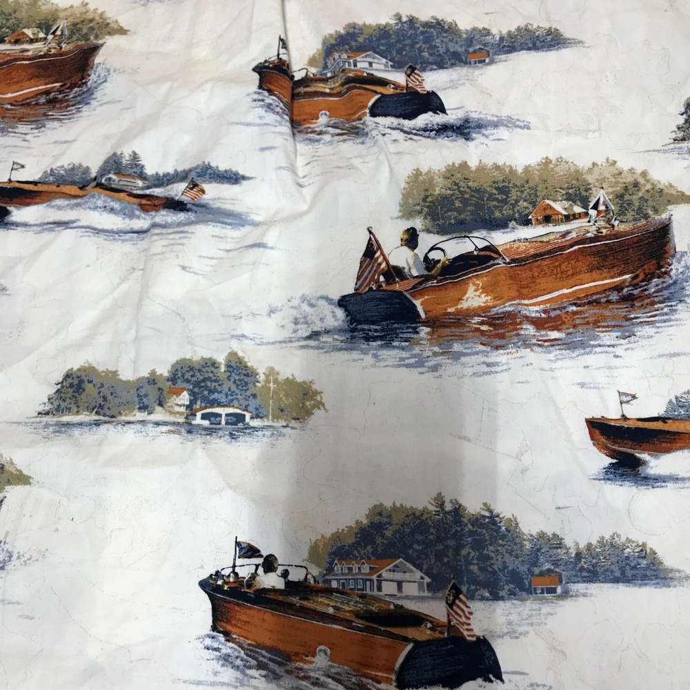 Clearwater Outfitters Mens XL White Wooden Boat Print Short Sleeve Button Down - Picture 12 of 12